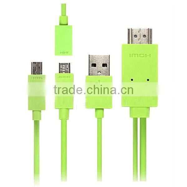 1.8m 1080P mini MHL Micro USB to HDMI HDTV rca ADAPTER CABLE LEAD FOR SAMSUNG GALAXY S2 i9200 N7100 N7000 S4 I9500 black