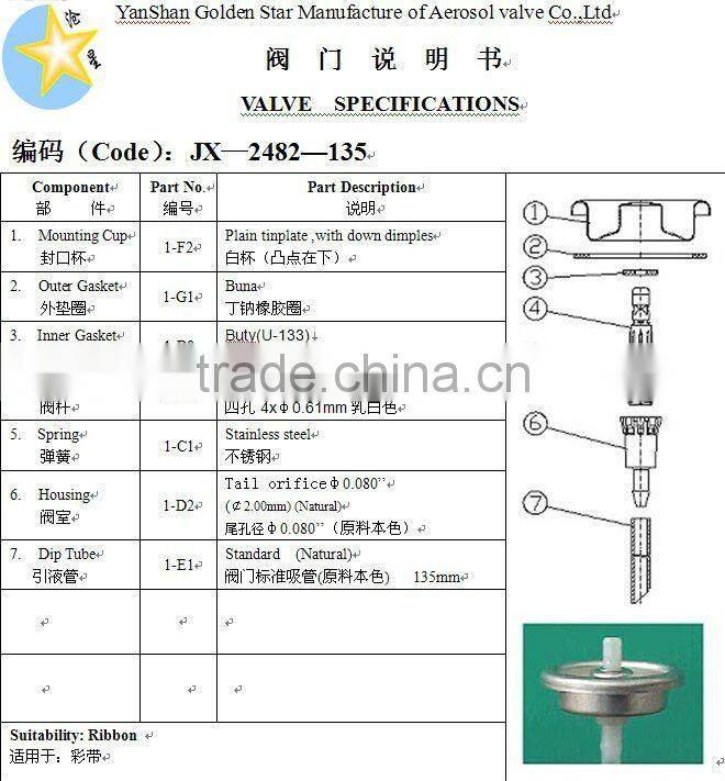 'tinplate continuous snow aerosol valve