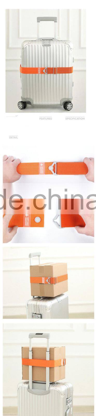 Suitcase Bag Straps Travel Adjustable Belt Lock Baggage Tie Backpack-orange
