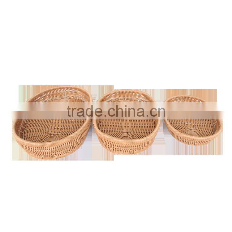Washing room oval shape rattan hanging baskets for towel storage