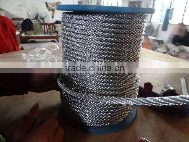 Factory CE 6mm heavy duty 7*7 galvanized carbon steel wire rope