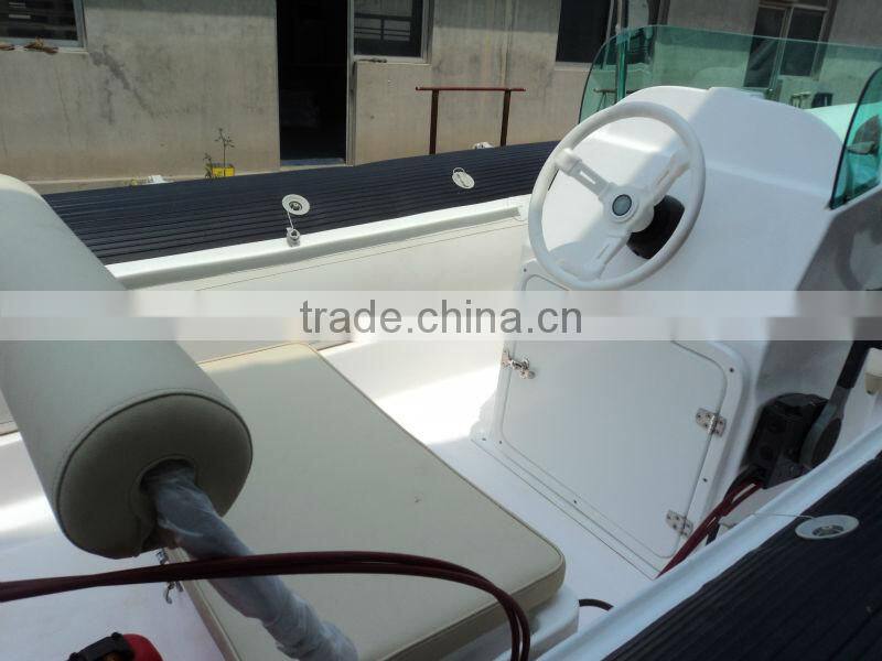 hot sale PVC or Hypalon luxury fibergrass RIB boat