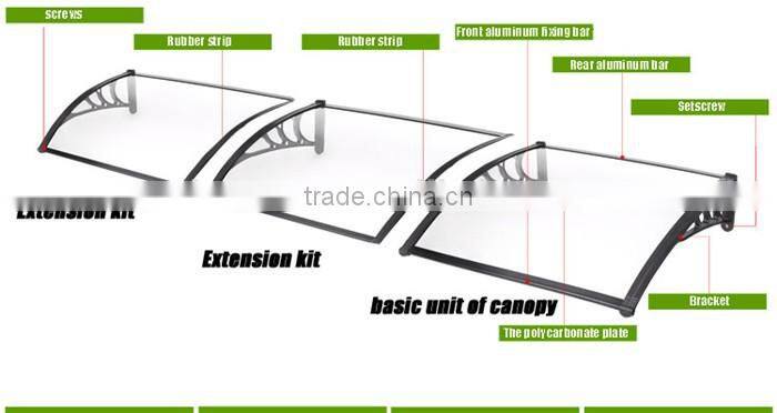 plastic frame polycarbonate sheet sun shield pc retractable awning outdoot canopy