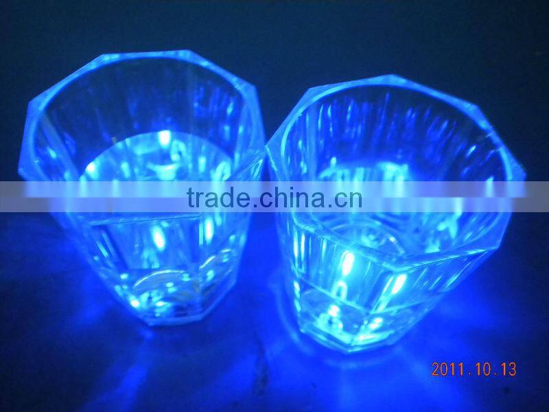 multi color change LED luminous glass cup drinkware for KTV Bar promotion