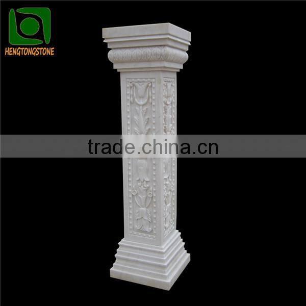 Marble Square Column with Carving