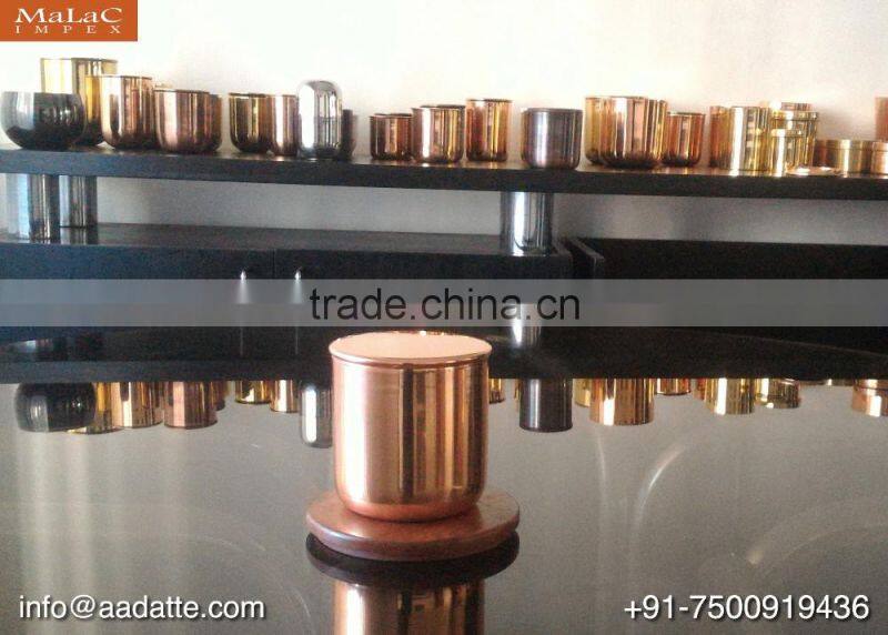 Brass candle cup copper candle jar with lid