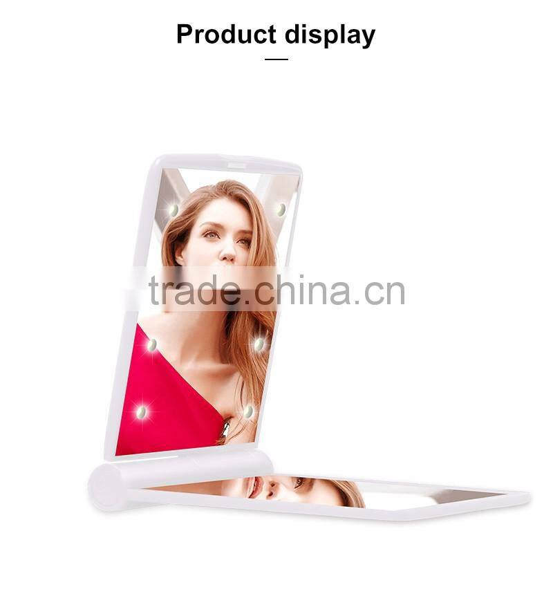 personal care makeup tool spocket mirror, make up mirror with led light