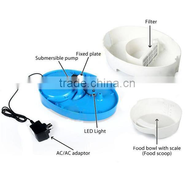 2017 New Hot Automatic Pet Waterer, 3 In 1 Pet Water Fountain Multi-functional LED Light Automatic Pet Bowl Feeder Waterer