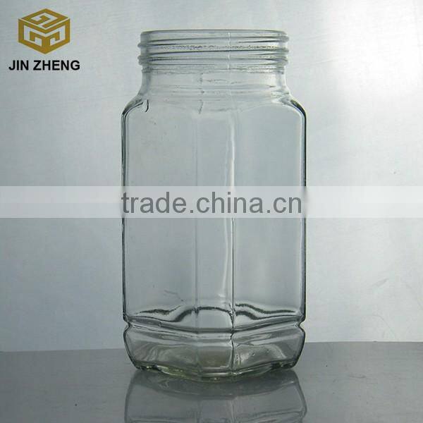 Cheap round empty glass honey jar customize your logo