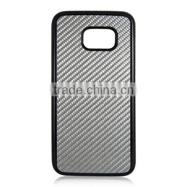 Silver twil carbon fiber case ,shiny carbon fiber phone case for samsung s7 edge