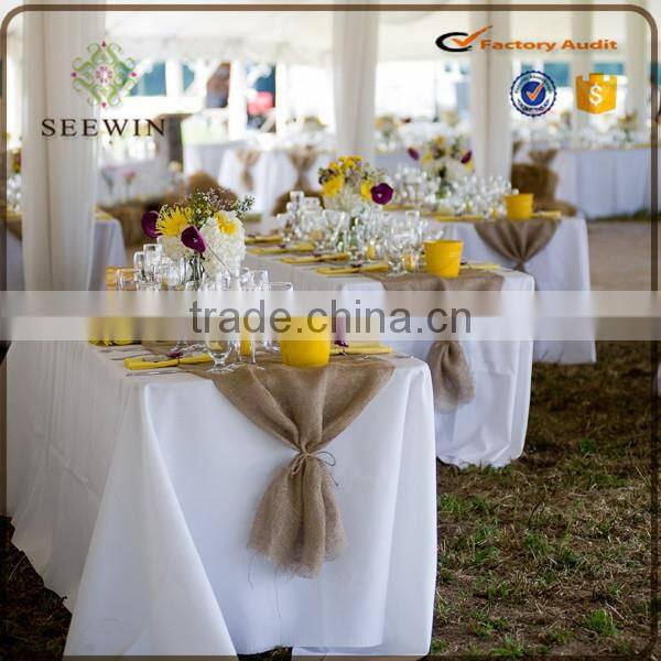 Durable Recyclable jute burlap die cut felt table runner for wedding deco