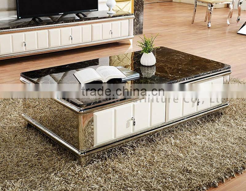 MARBLE TOP coffee table with drawer for wholesale