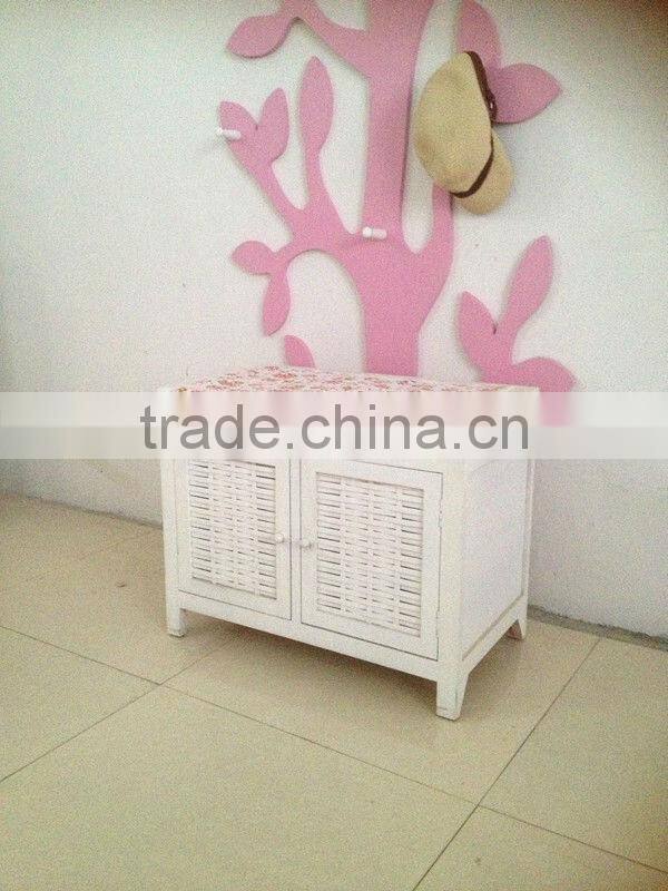 Garden Wood Stools For Shoes Korean Storage White Multifunctional Shoe Storage With Bench Modern Style