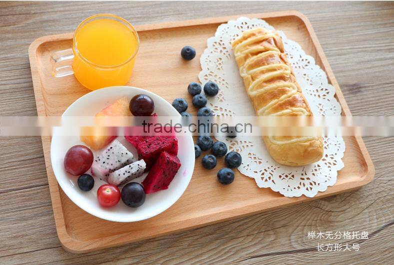 Logo customized solid beech square wooden serving tray