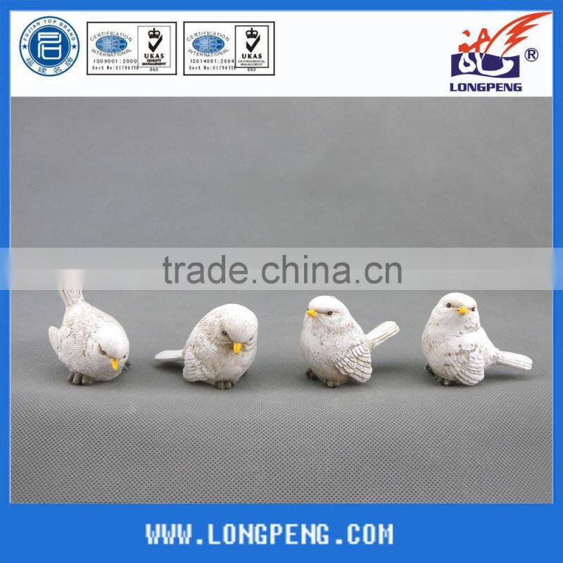 Promotional White Polyresin Bird Garden Decoration