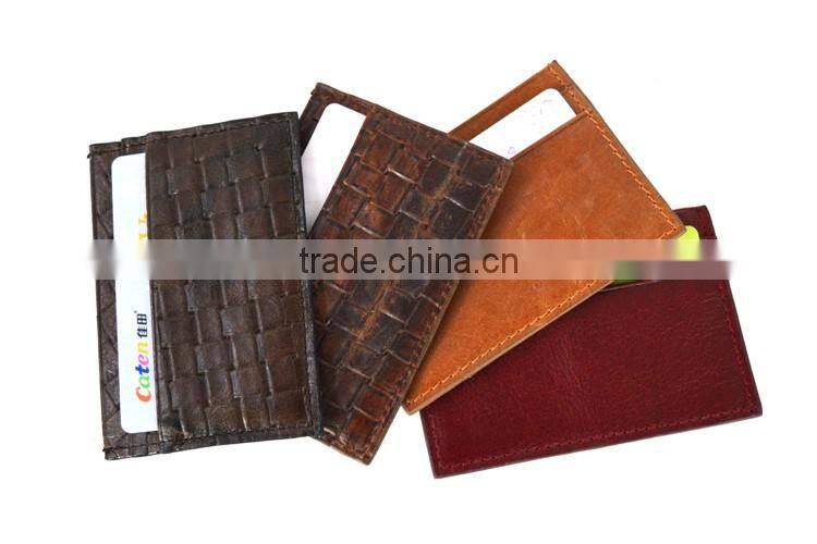 Top grain leather in top quality leather card holder 5-slot credit card holder for business