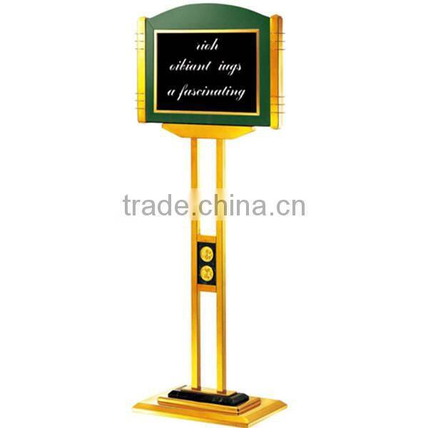 Commercial freestanding hotel sign stand/ high quality eye catching large advertising board/ Market metal indicator board P-18