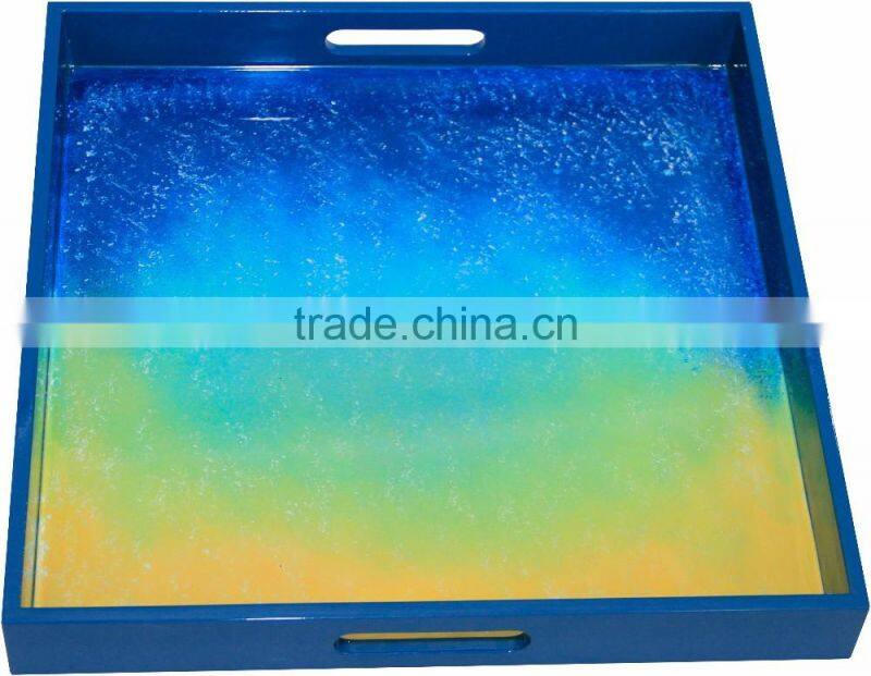 Square lacquered serving tray