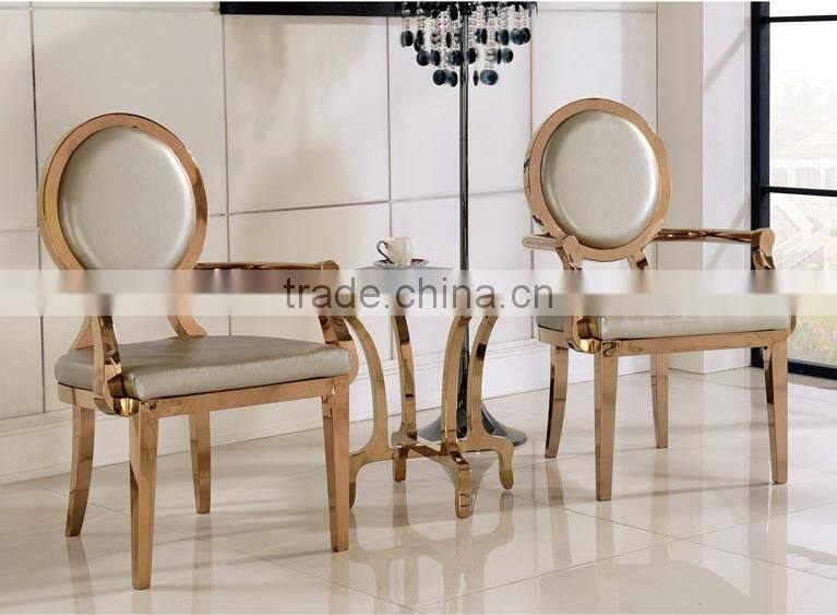 FS116G Modern contemporary neoclassic gold metal leisure chair bar pub salon club barbershop hotel room chair