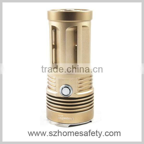Shenzhen UniqueFire Cree XM-L T6 Golden Emergency and Outdoor LED Flashlight (4X18650)