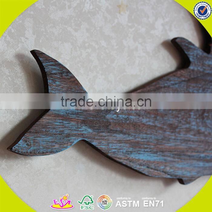 2017 New design wooden wall decoration ideas wholesale cheap whale shape wooden wall decoration ideas W09D018