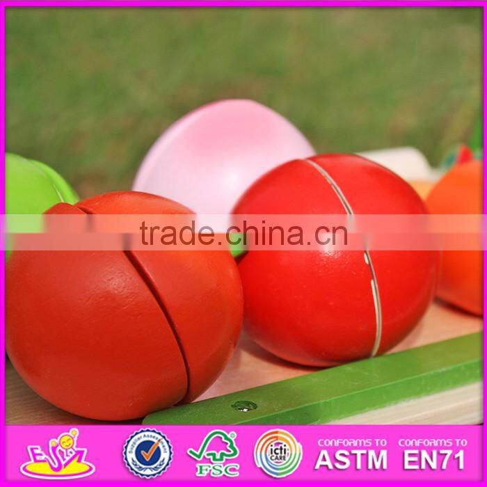 2016 new design children pretend play wooden fruit cutting game W10B177