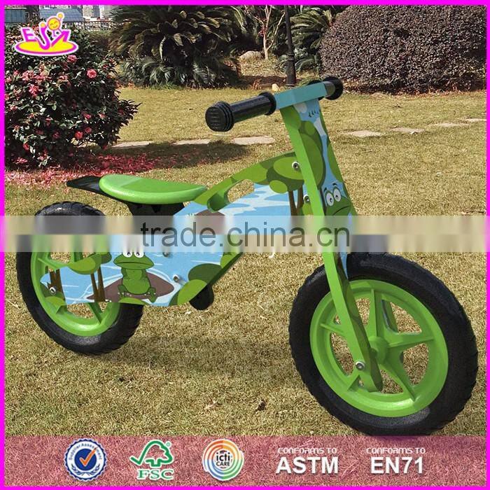 2017 New design original work cartoon wooden balance bike without pedals for toddlers W16C175