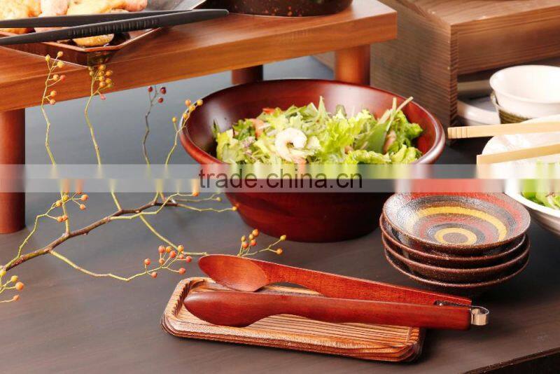 Kijihiki Keyaki Japanese Zelkova Wood Marquetry Salad Bowl Wood Bowl Made in Japan