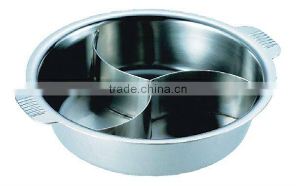 Made in Japan Chiri Nabe Cooking Stainless Steel Pot with Partition (3 Conpartment) Induction Cooker Utensils