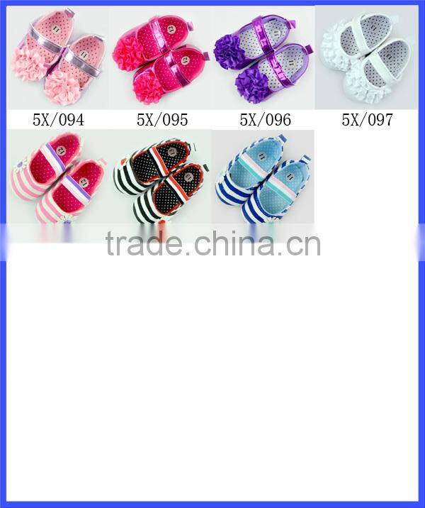 Fabric Ruffle Soft Touch Baby Shoes/Baby Girls Prewalker Shoes/In Stock Girls Soft Shoes