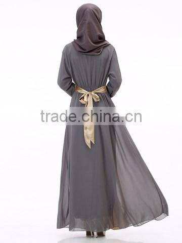 new model abaya in dubai Hijab Style Embroidery Chiffon Patch Abaya