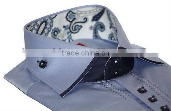 Luxury Formal casual mens shirts italian design shirts Custom designed collar/high collar shirt for man