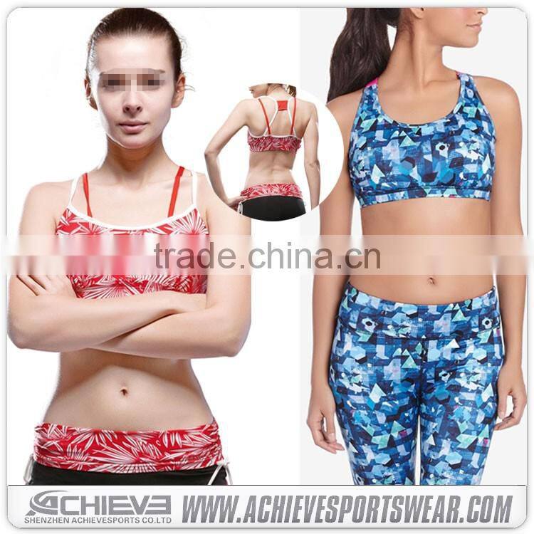 Active wear gym fitness tights subliamted custom yoga bra tops