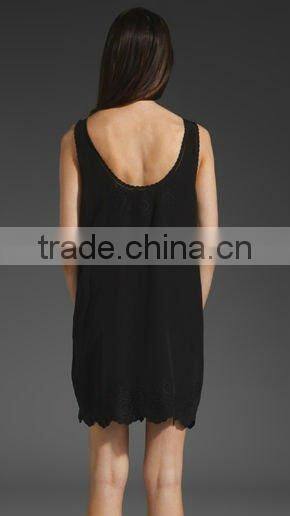 12DR069 2012 new design black silk dress,fashionable,woman dress,summer
