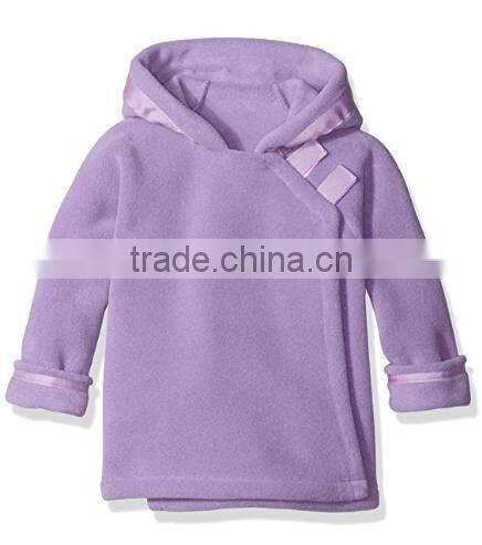 Little girls polar fleece warm plus hooded warp jacket with velcro close