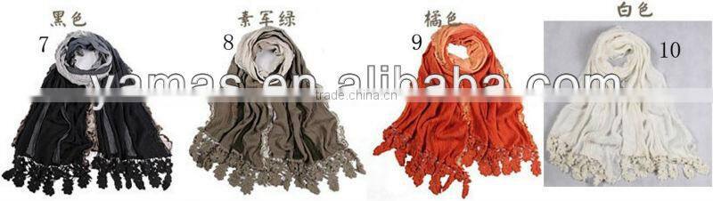 Fashion lace popular scarf for fall&spring