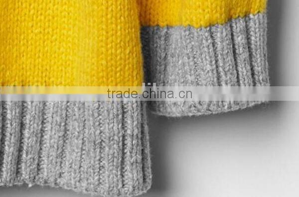 Baby girl contrast trim wool pullover sweater