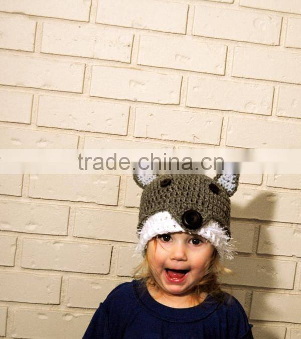 Crochet knitting winter animal fox ears hat