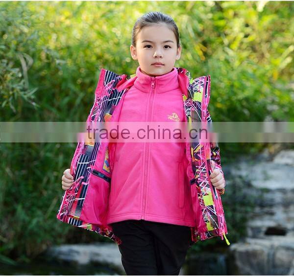 2017 3 in 1 colorful polyester kids varsity jacket