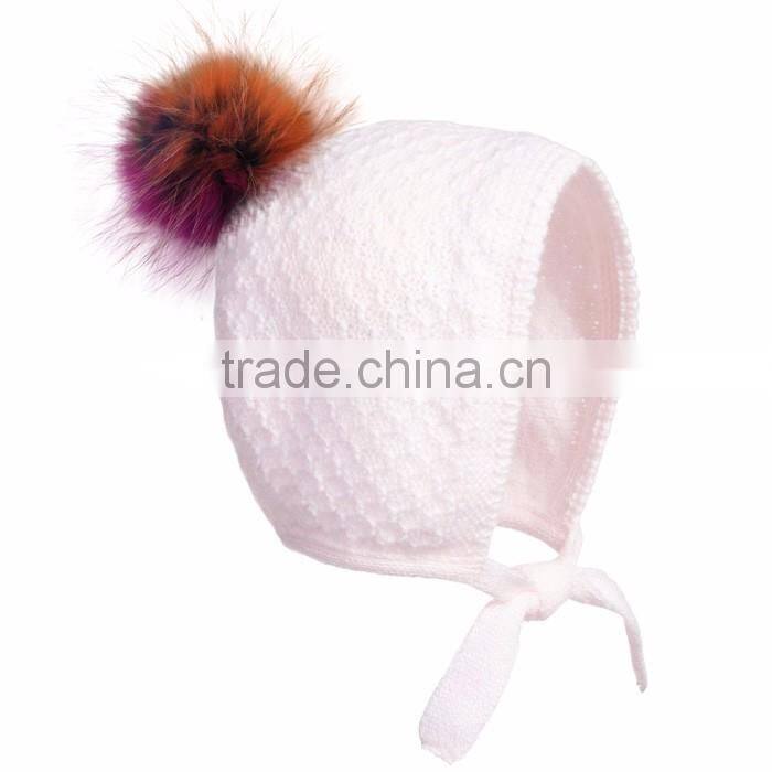 Myfur Baby Crochet Hat Customized Cotton Hat Wholesale Pompom Top