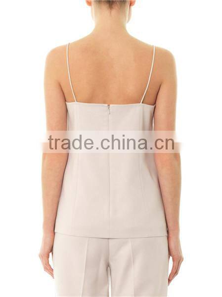 100% Cotton Pearl-grey Top With Ladies Camisole