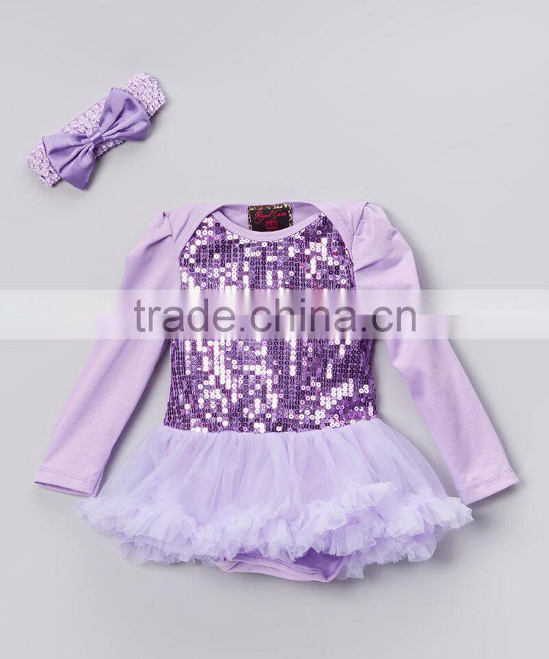 2016 Newest Girls Stores With Rompers With Headband Lavender Baby Clothes For Newborns Fancy Baby Girls Rompers CS90425-61
