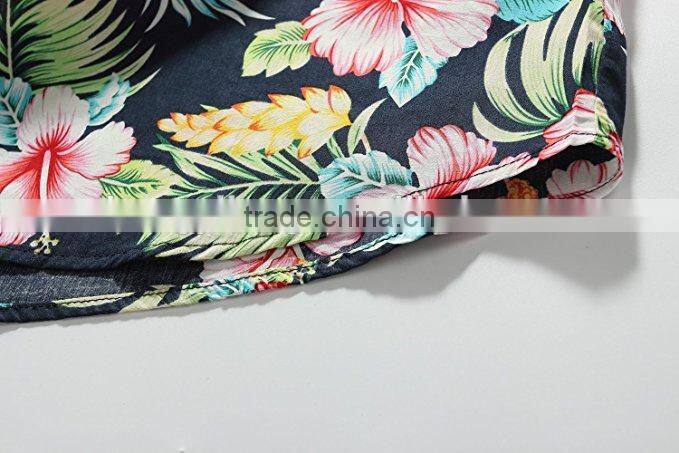 Men's Flower Casual Button Down Short Sleeve Shirt