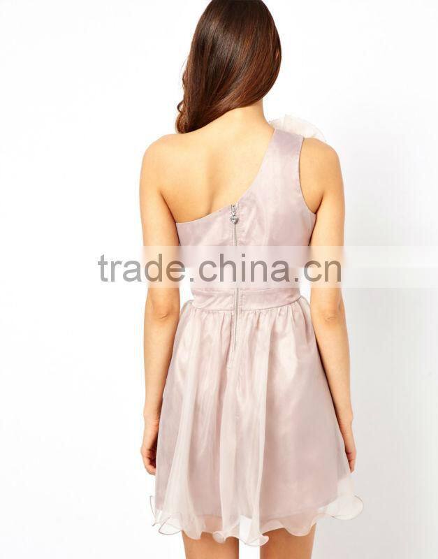 Evening Dress with Corsage Shoulder Detail