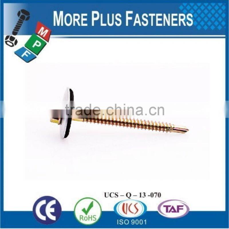 Made In Taiwan Dome Seal Roof Self Drilling Screw Head Hex Rubber Washer Self Drilling Screw Hex Head Bonded Washer Self Drillin