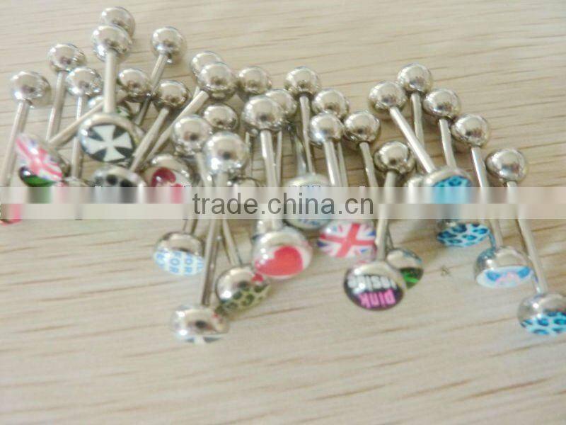 The New Style 316l Stainless Steel logo tongue ring