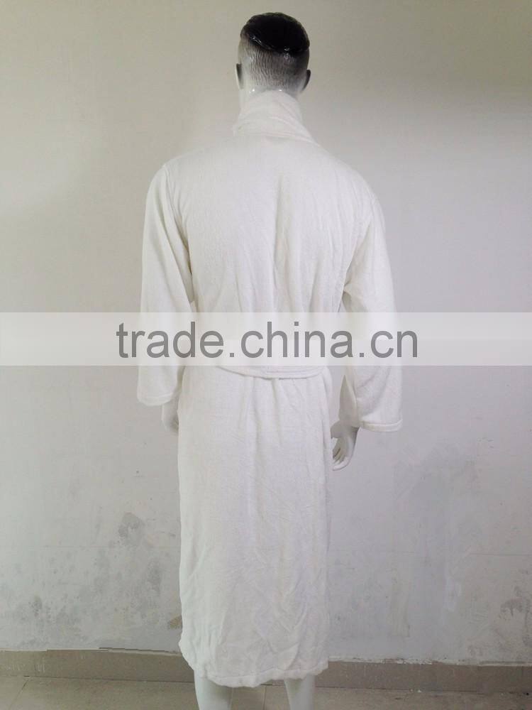 Orangic bamboo robe luxury lounge bathrobe white