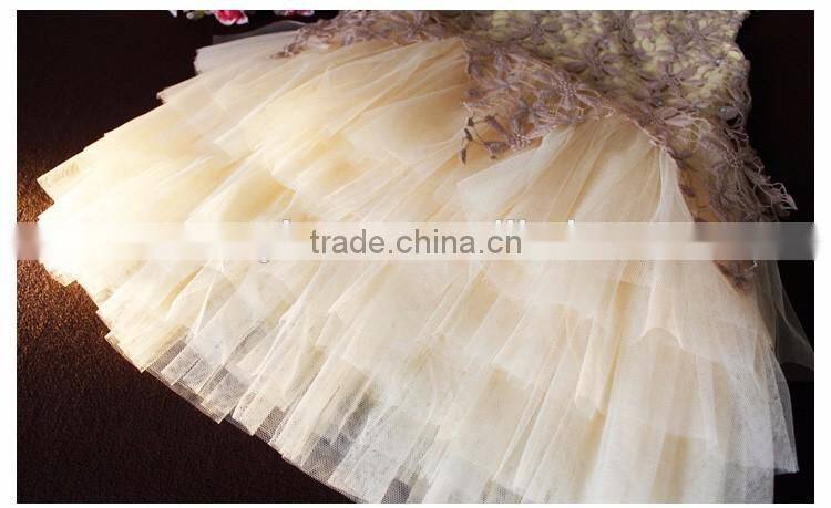 1-10T princess girls party dresses kids ivory lace dress posh tiered petti tutu dress baby girl clothes summer M5042004