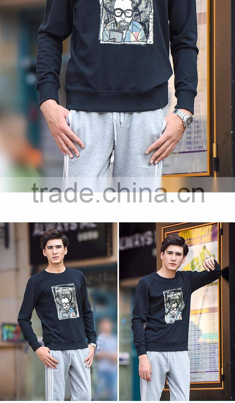 Custom Fashion Men's Printed Pullover Sweatshirts Hoodies,Wholesale Crewneck Printed Sweatshirts for Men