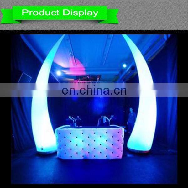 Decorative curved cone for office/ivory inflatable curved cone with light